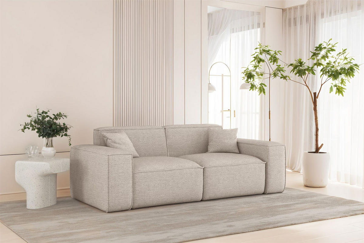 SOFA 2-sitzer Celes Premium In Artico - Creme, Holzwerkstoff/Textil (182/73/90cm) - Fun Möbel
