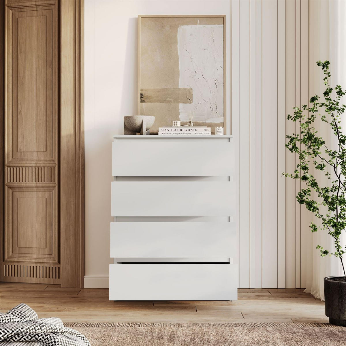 HIGHBOARD HANA M4 70 Weiß - Weiß, Holzwerkstoff (70/97/40cm) - Lookway