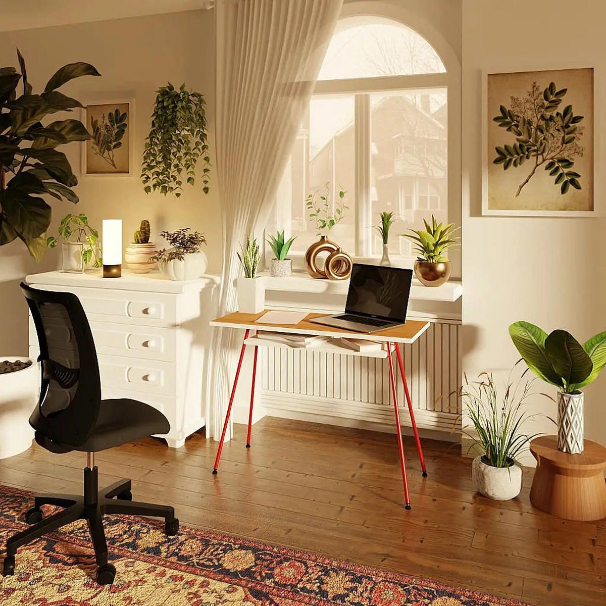BÜROTISCH Kost Colors 100x40 cm – modernes Design in Rot - Rot, Holzwerkstoff (40/110/75cm) - Letti Moderni