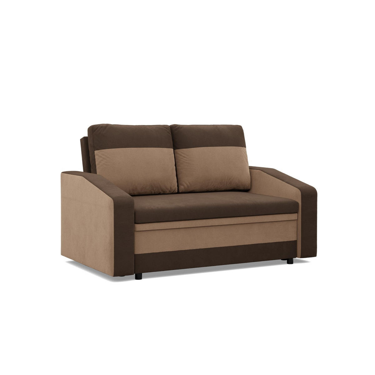 SOFA 2-SITZER MIT SCHLAFFUNKTION ORION, Dunkelbraun + Braun - Braun, Textil (148/90/87cm)