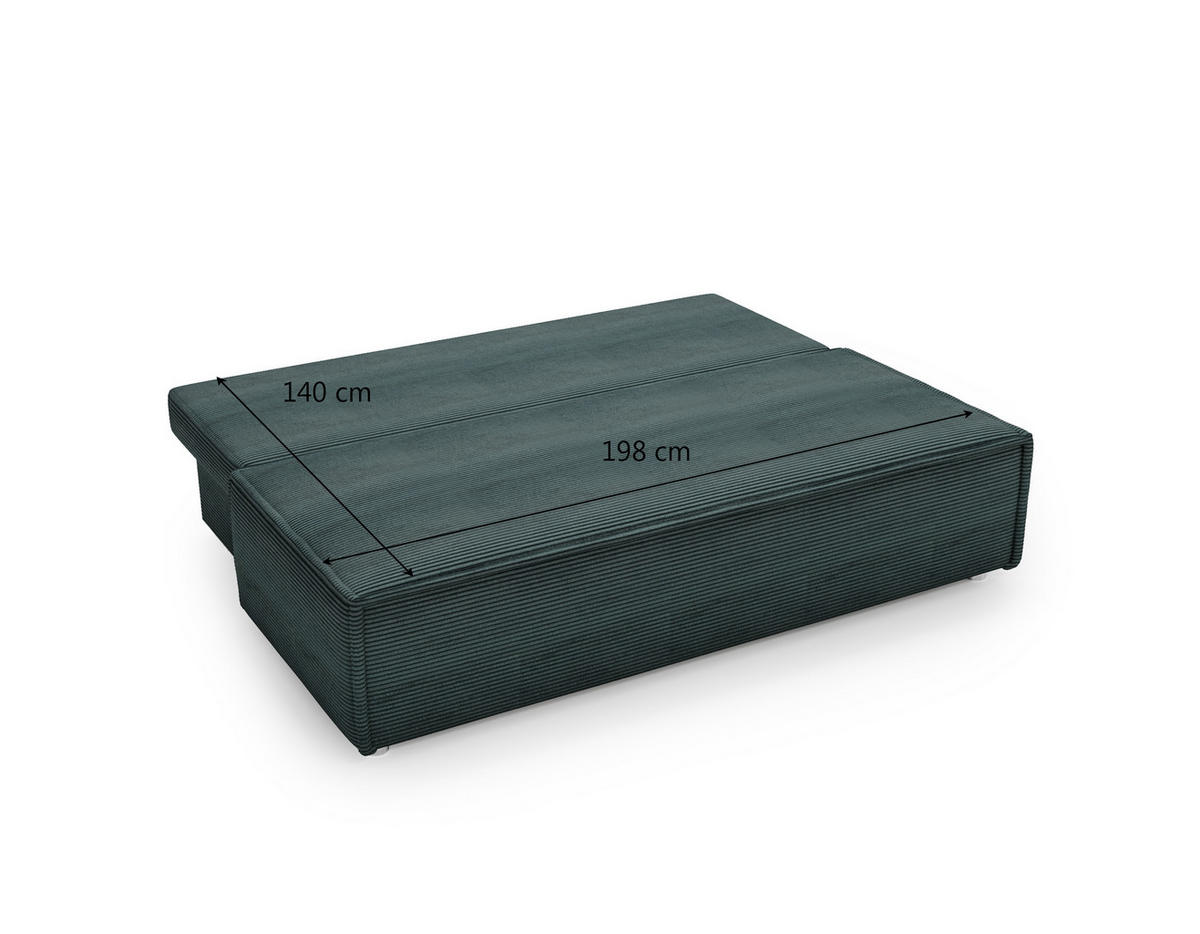 SCHLAFSOFA Mit Bettkasten DUO Poso Stoff Azurblau - Blau, Holz (198/89/90cm) - Kaiser Möbel