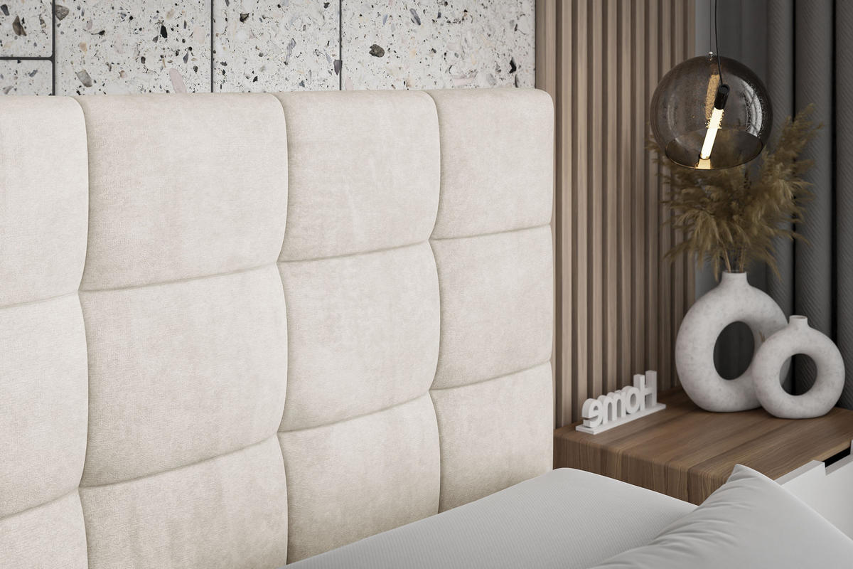 BOXSPRINGBETT BRUGO KING - 140 x 200 - H3/H4 - Ecru - Ecru, Holzwerkstoff (140/200cm) - ALTDECOR