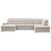 WOHNLANDSCHAFT Jamaal Taupe Velours linksseitig - Taupe/Schwarz, Textil (330/106/212cm) - Selsey