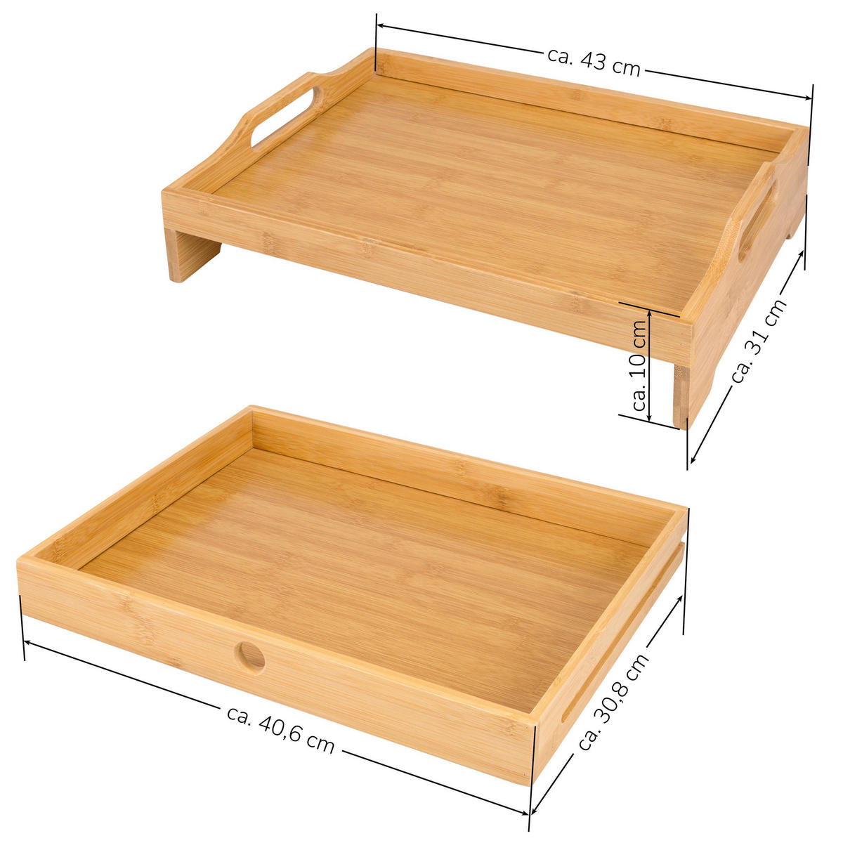 SERVIERTABLETT, Bambus - Braun, Holz (43/10/31cm) - bremermann