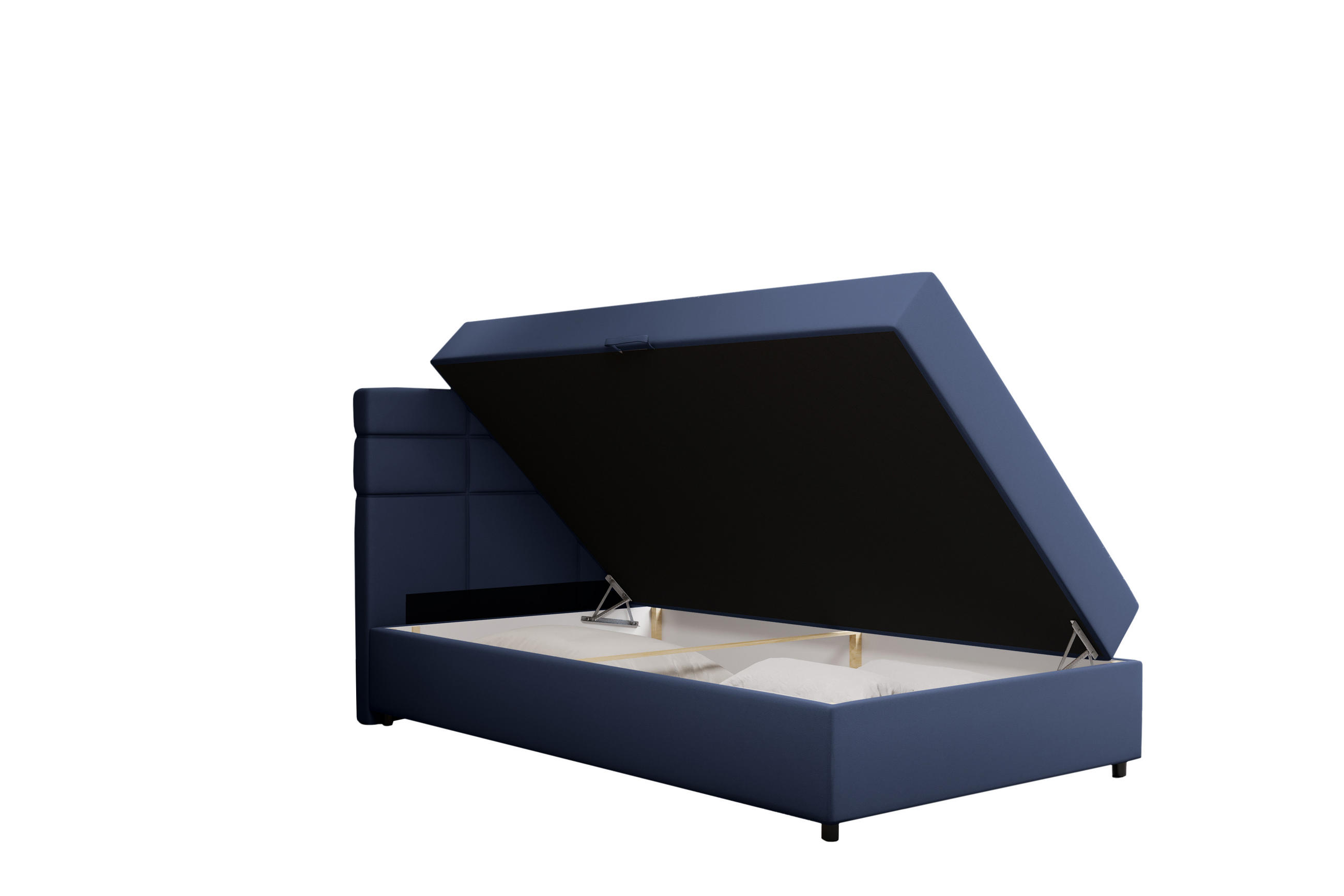 BOXBETT Reve 120 x 200 cm mit Bettkasten und Lattenrost ohne matratze - dunkelblau - Dunkelblau, Holz (120/200cm) - Panda Möbel