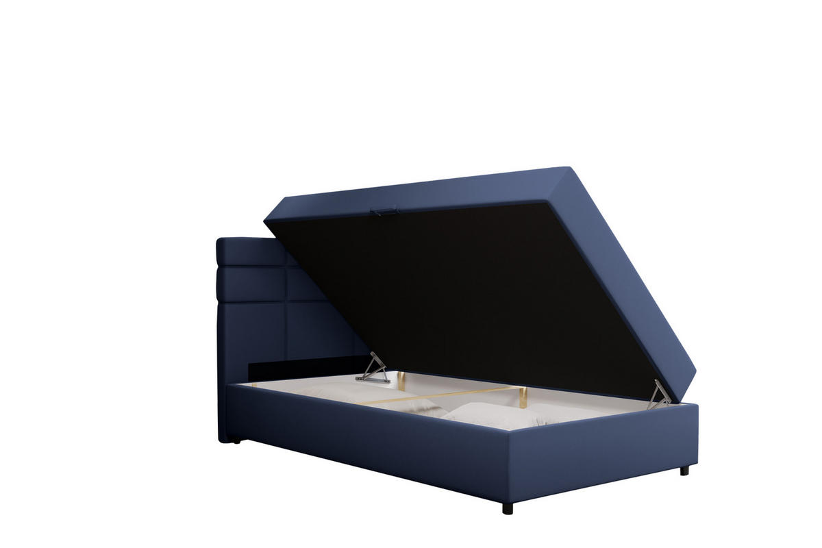 BOXBETT Reve 120 x 200 cm mit Bettkasten und Lattenrost ohne matratze - dunkelblau - Dunkelblau, Holz (120/200cm) - Panda Möbel