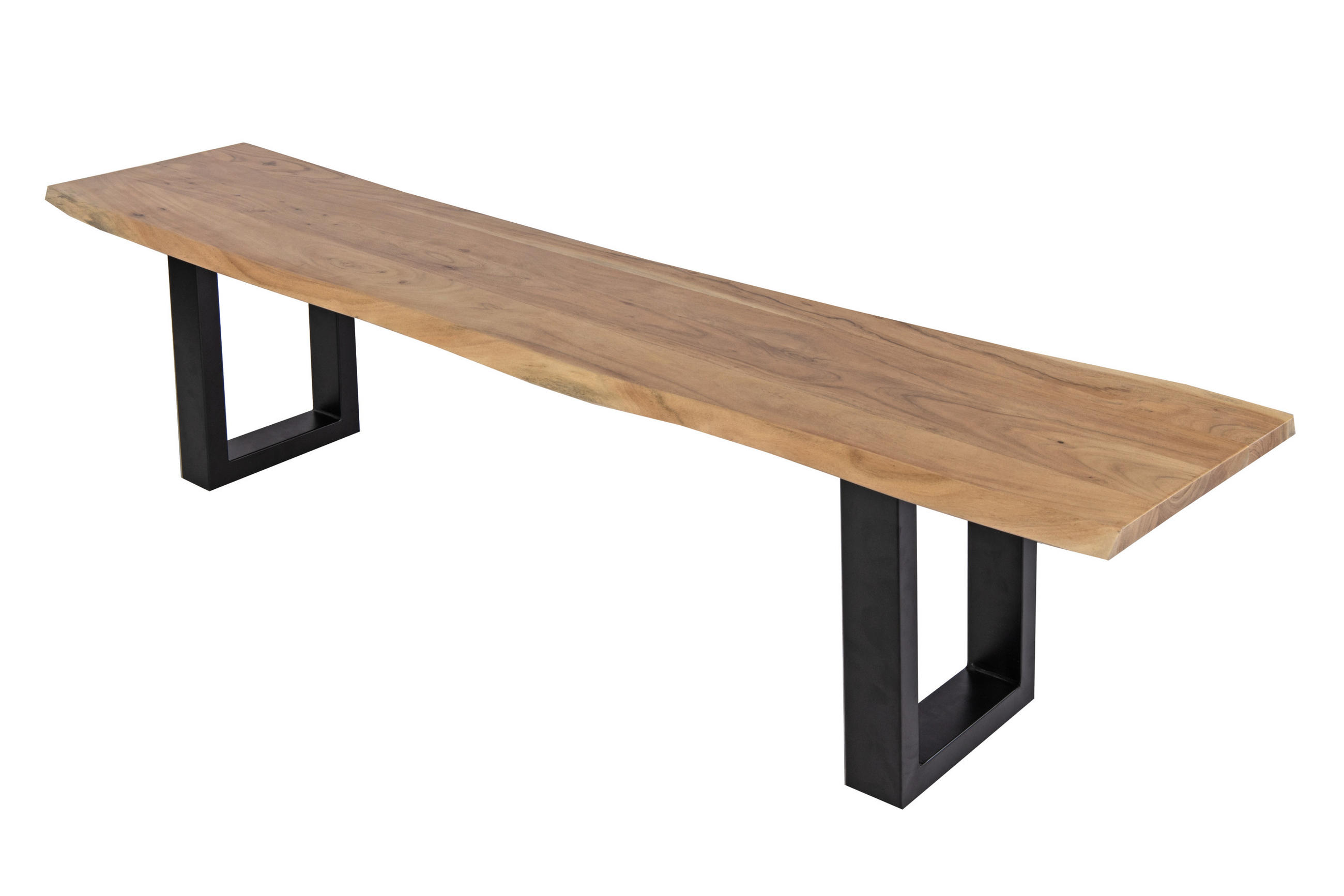 SITZBANK NOAH - Beige/Schwarz, Holz/Metall (200/47/42cm) - SAM