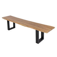 SITZBANK NOAH - Beige/Schwarz, Holz/Metall (180/47/42cm) - SAM
