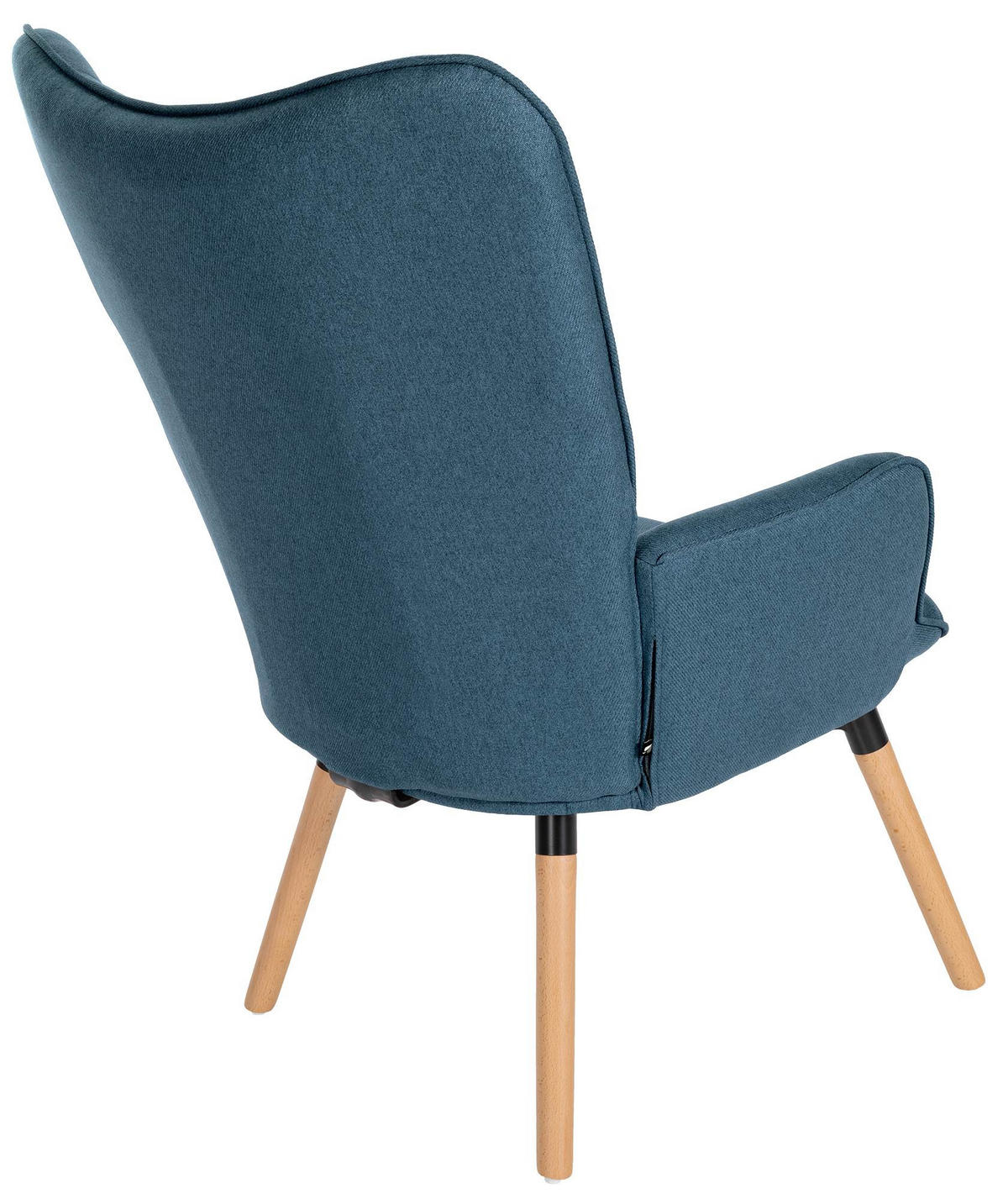 SESSEL Stoff blau - Blau/Eukalyptusholzfarben, Holz/Textil (68/101/73cm) - CLP