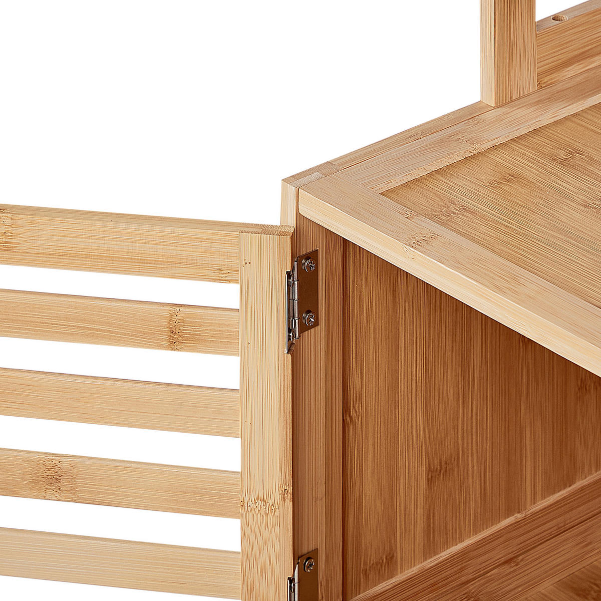 REGAL Bambusholz Hellbraun Lehi - Hellbraun, Holz (36/160/30cm) - Beliani
