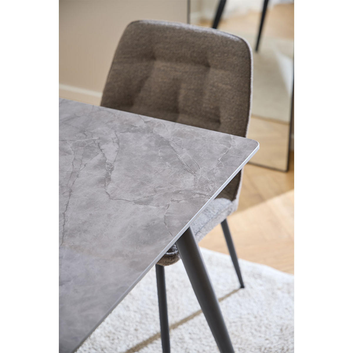 ESSTISCH, Wicklow, Grau, Metall / Keramik, 140 x 80 x 75 cm - Grau, Metall (80/140/75cm) - ebuy24