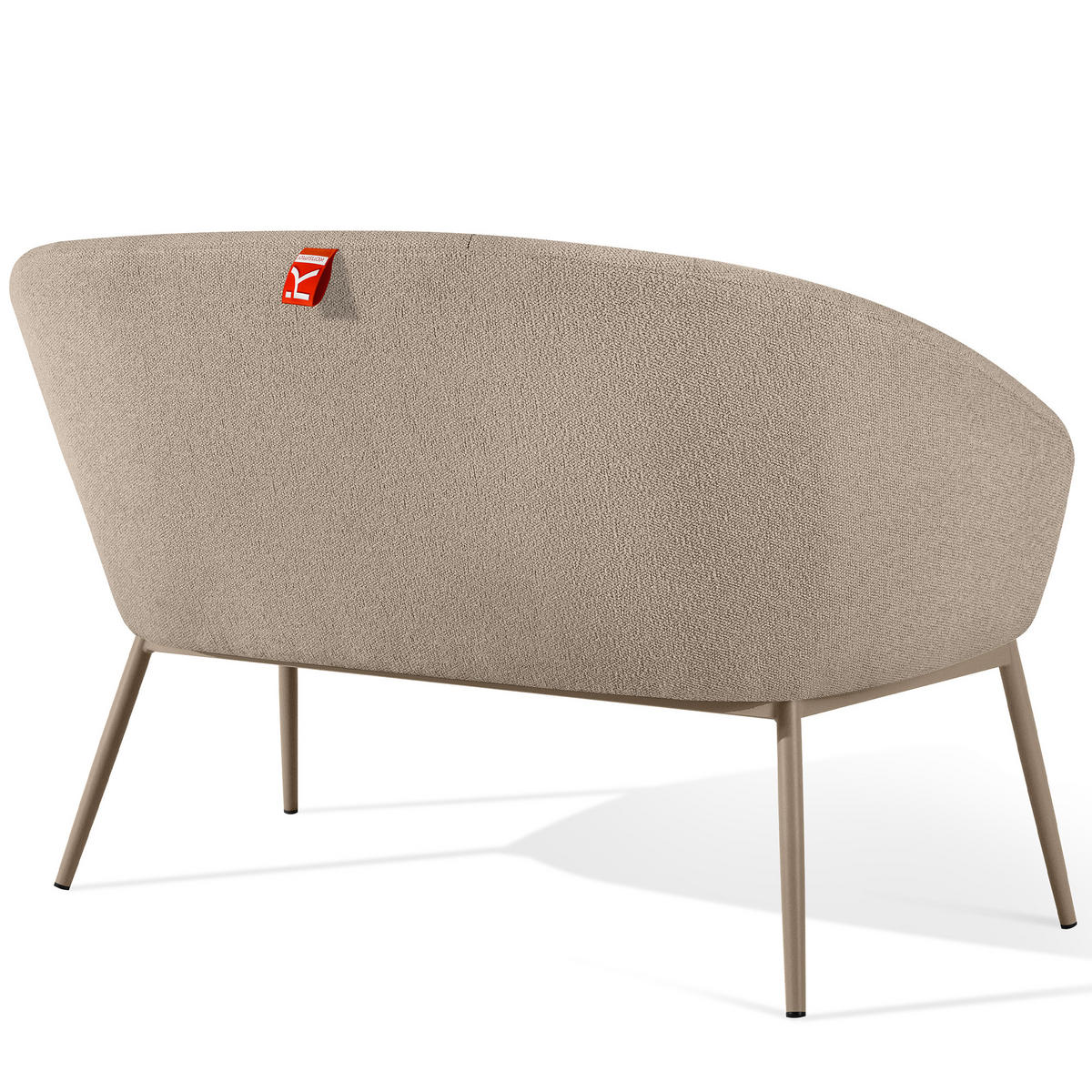 GARTENSOFA SOLIS Loungesofa, - Hellbraun, Textil/Metall (118/76/66cm) - KONSIMO®