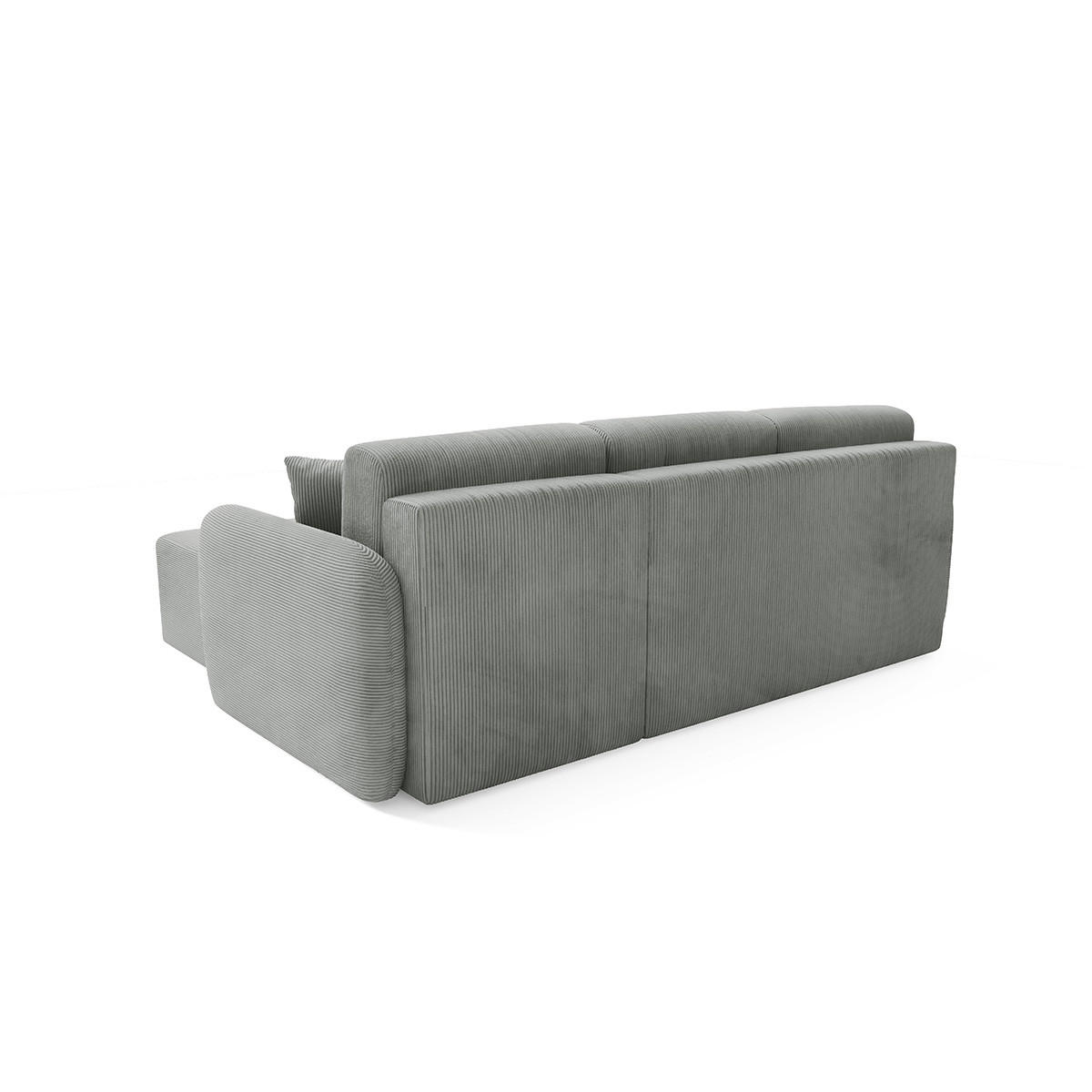 ECKSOFA Dora 3 Sitzplätze Hellgrau - Grau, Holz (245/185cm) - Petits-meubles