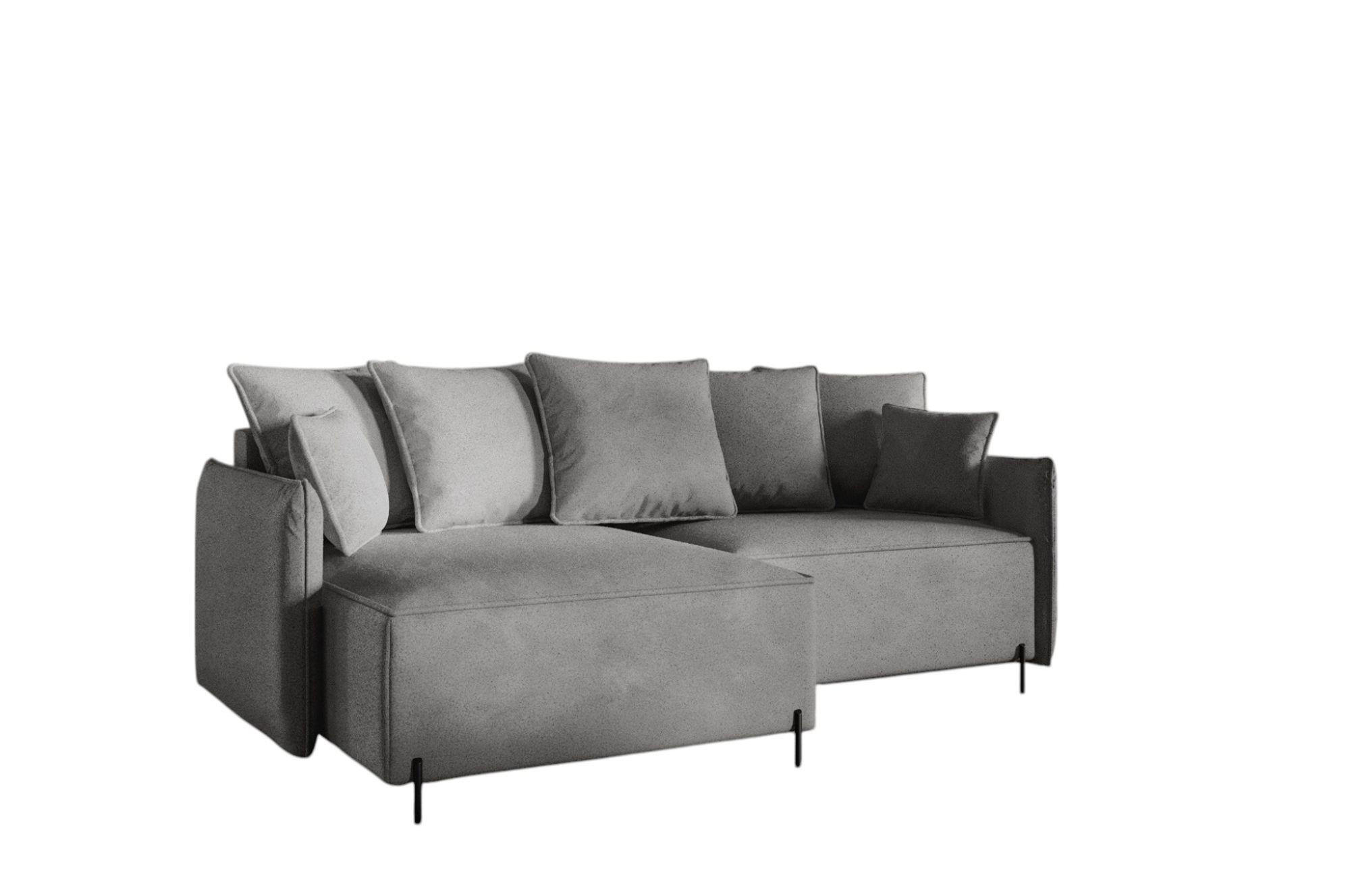 ECKSOFA Betto - Grau, Holzwerkstoff/Textil (221/148cm) - Fun Möbel