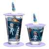 KINDERBECHER Bambini Avventura Weltall 215 ml & 300 ml 2er Set - Blau, Glas (0.001L) - Leonardo Living
