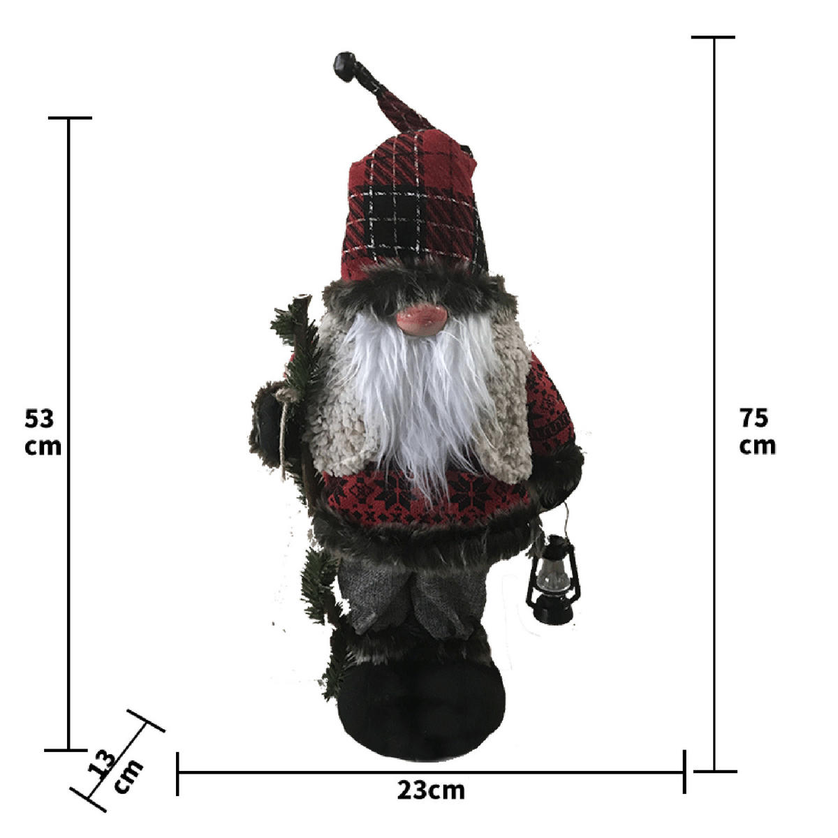 WEIHNACHTSZWERG Grau 13/23/52 cm - Grau, Textil (13/52/23cm) - Mobili Rebecca