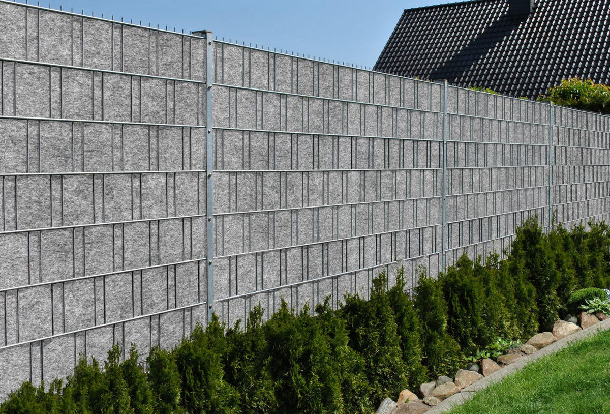 SICHTSCHUTZSTREIFEN Design Vlies für Doppelstabmatten Hellgrau 26m - Hellgrau, Kunststoff (2600/19cm) - ZAUN|ZU
