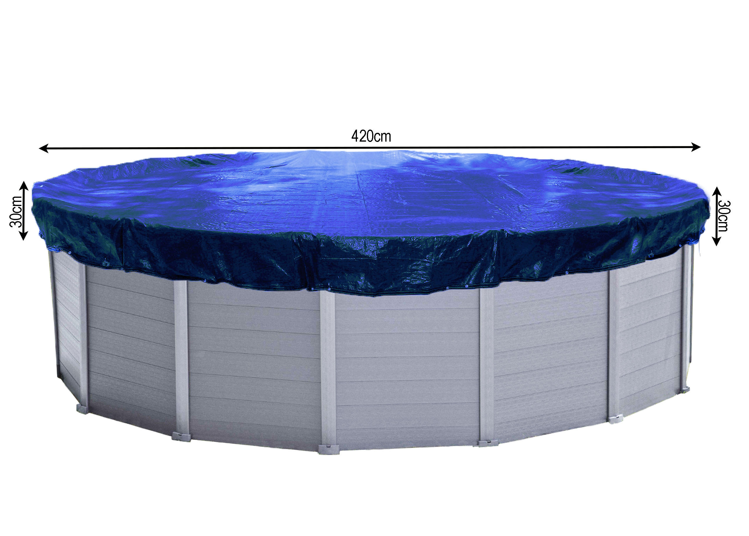 POOLABDECKUNG Rund Planenmaß Ø 480 cm für Pool 380-420 cm Blau - Blau, Kunststoff (480/480cm) - QUICK STAR