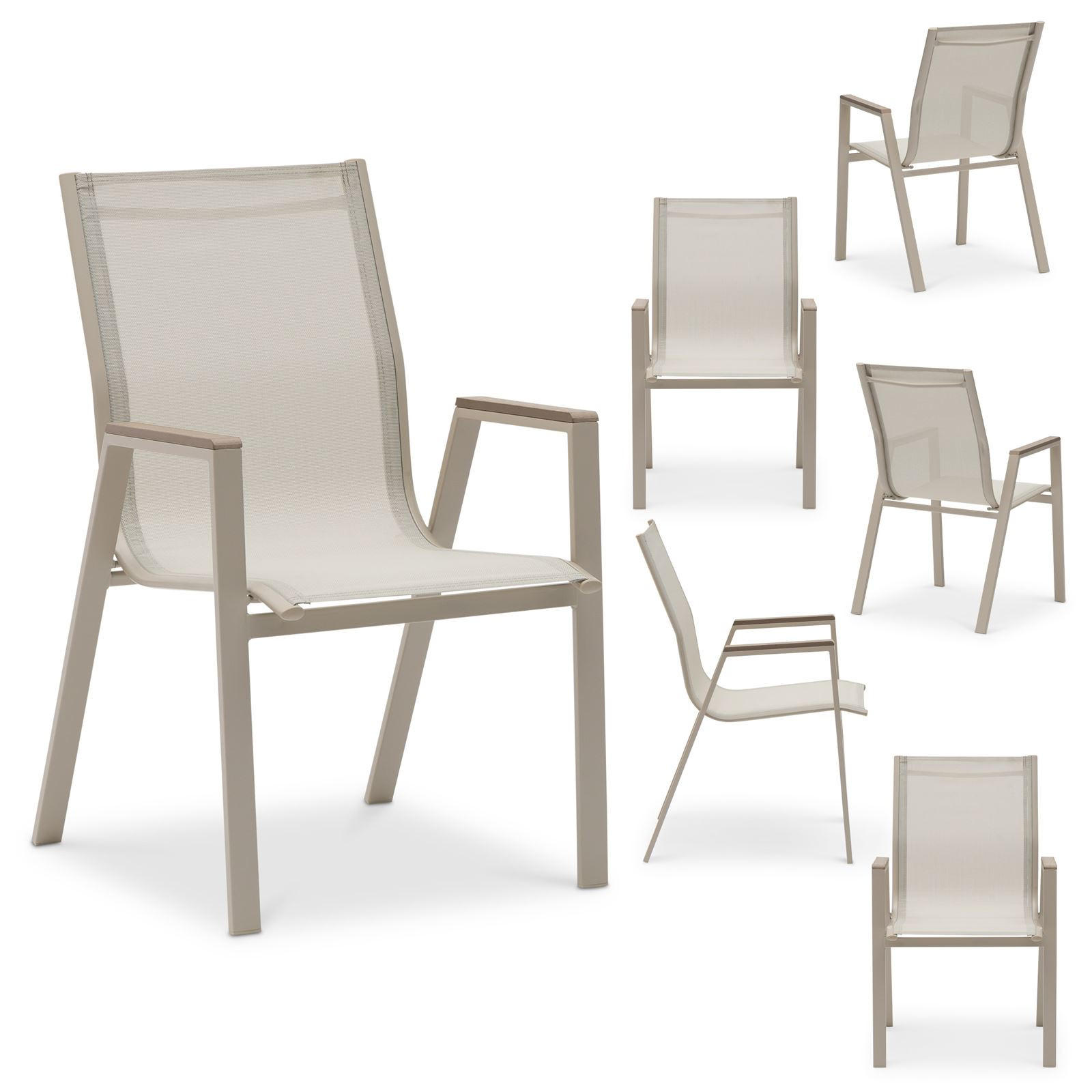 GARTENSTÜHLE MONDELLO 6er-Set hellgrau - Hellgrau, Metall (47/90/42cm) - IDIMEX