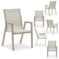 GARTENSTÜHLE MONDELLO 6er-Set hellgrau - Hellgrau, Metall (47/90/42cm) - IDIMEX