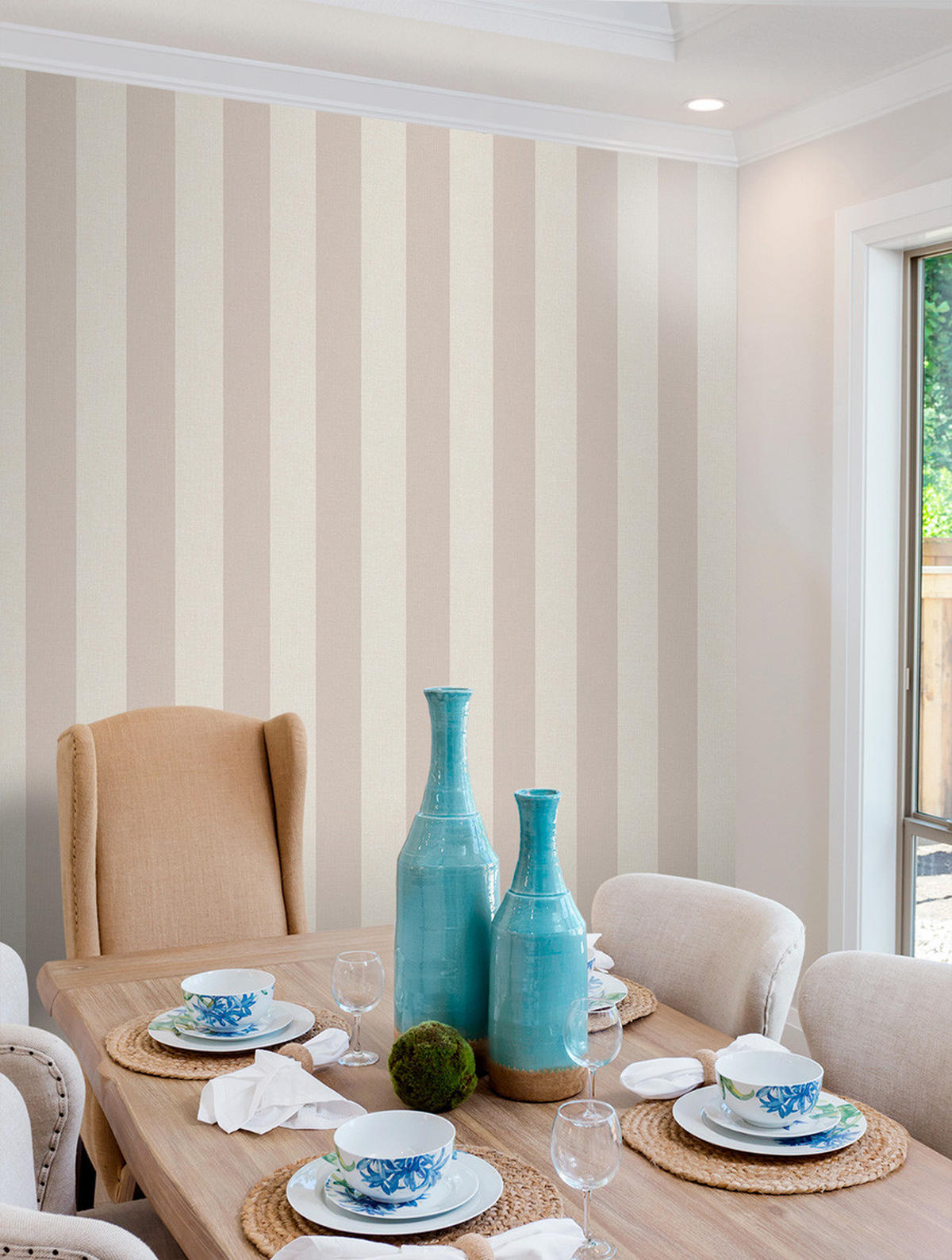 TAPETE Streifen 53 cm x 10 m - Beige, Papier (53/1000cm) - Sanders & Sanders
