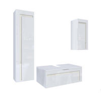 BADMÖBELSET Aloha Absetzungen in Creme Hochglanz - Creme, Holzwerkstoff (200/193/51cm) - Vladon