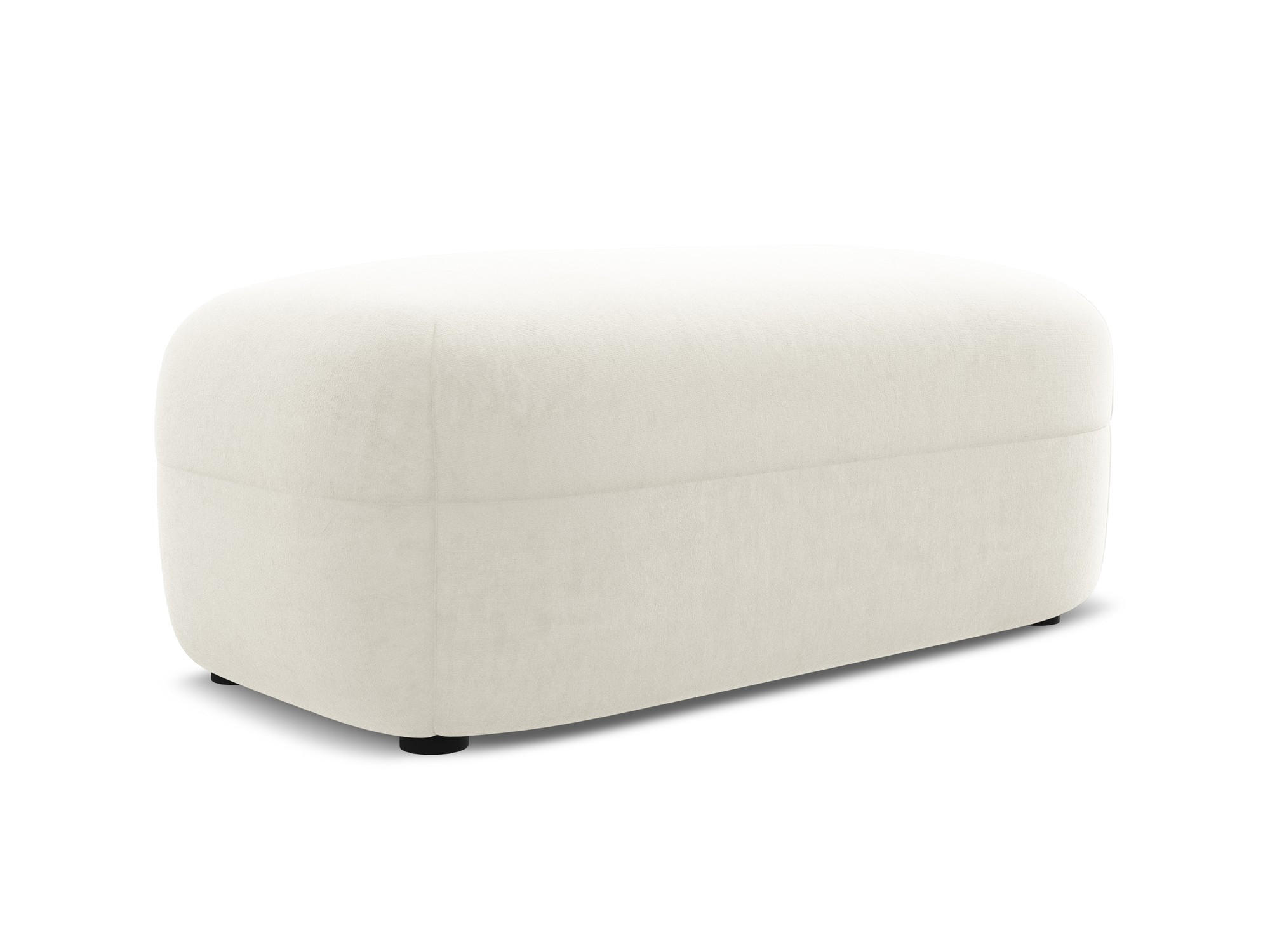 POUF Samt Stoff Beige - Beige/Creme, Kunststoff/Textil (92/40/48cm) - Makamii