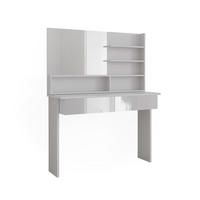 SCHMINKTISCH Azur Weiß 120 cm mit Spiegelregal - Weiß Hochglanz/Weiß, Holzwerkstoff (120/83.5/40cm) - Vicco
