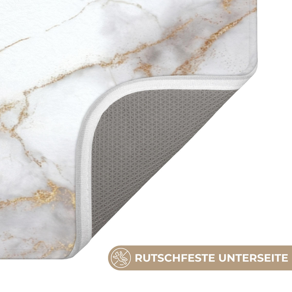 KÚPEĽŇOVÁ PREDLOŽKA Biela - zlatá - mramorová - sivá 120x60 cm - biela, textil/plast (120/60cm) - OnlyWow