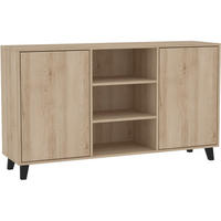 KOMMODE Home mit 2 Türen und 2 Regale, ohne Griffe, eiche Artisan - Schwarz/Eiche Artisan, Holzwerkstoff (150/85/40cm) - Beautysofa