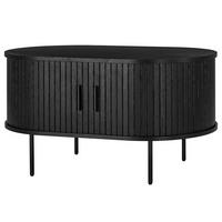 KOMMODE COUCHTISCH - Echtholzfurnier - Eichefarben/Schwarz, Holzwerkstoff/Metall (60/100/55cm) - home24