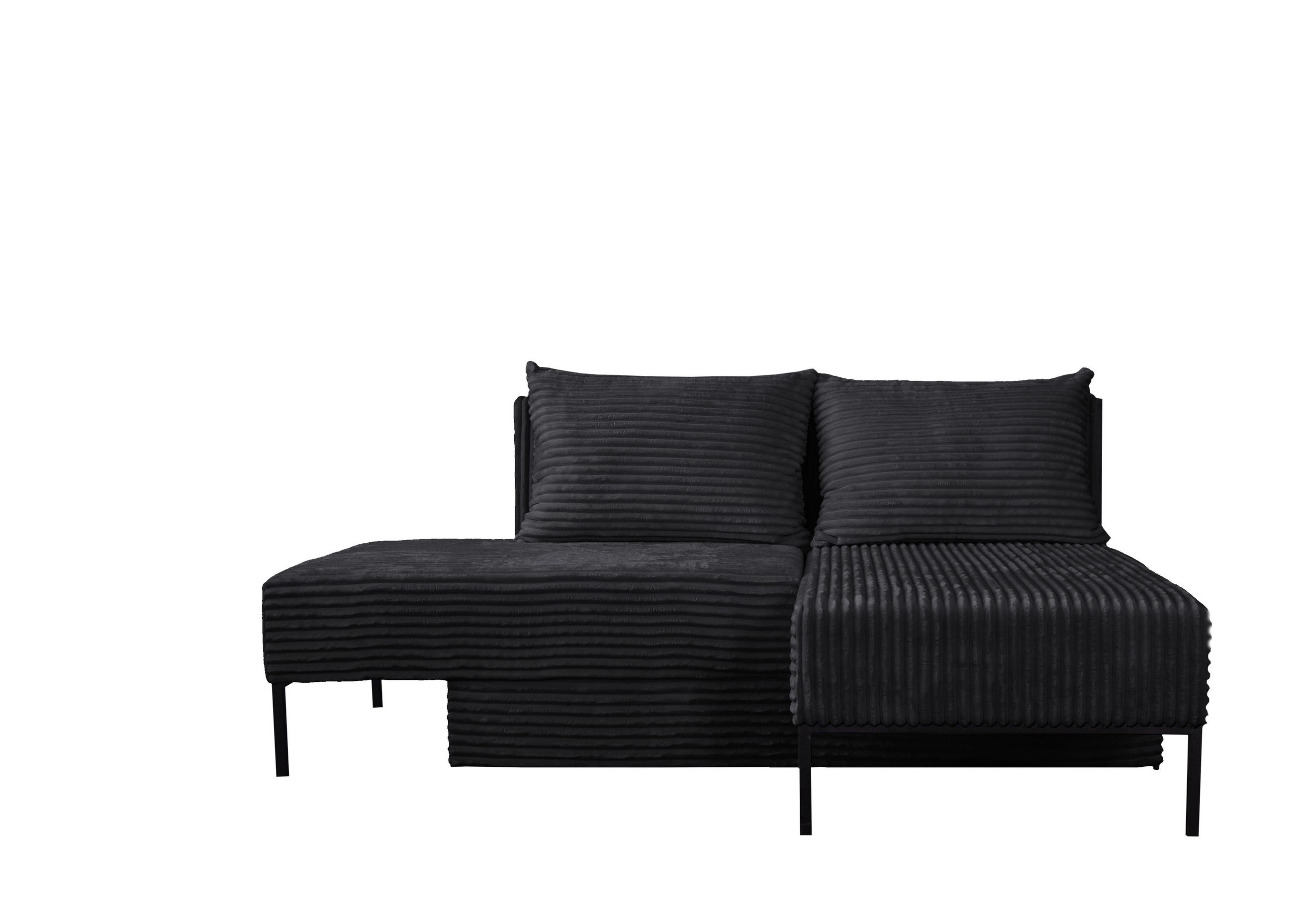 ECKSOFA Mit Schlaffunktion MOOKA 4in1-Multifunktions-System Stoff Velo Links Schwarz - Schwarz, Holz/Textil (145/160cm) - Kaiser Möbel