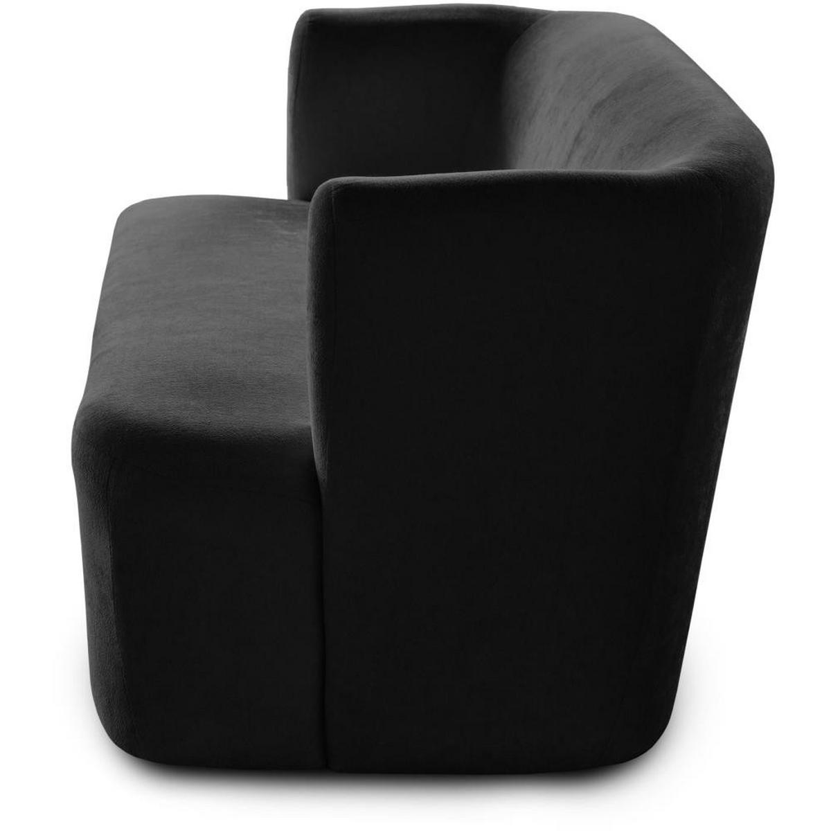 2-SITZER SOFA Nori schwarz velour - Schwarz, Kunststoff/Textil (150/68/72cm) - Beautysofa