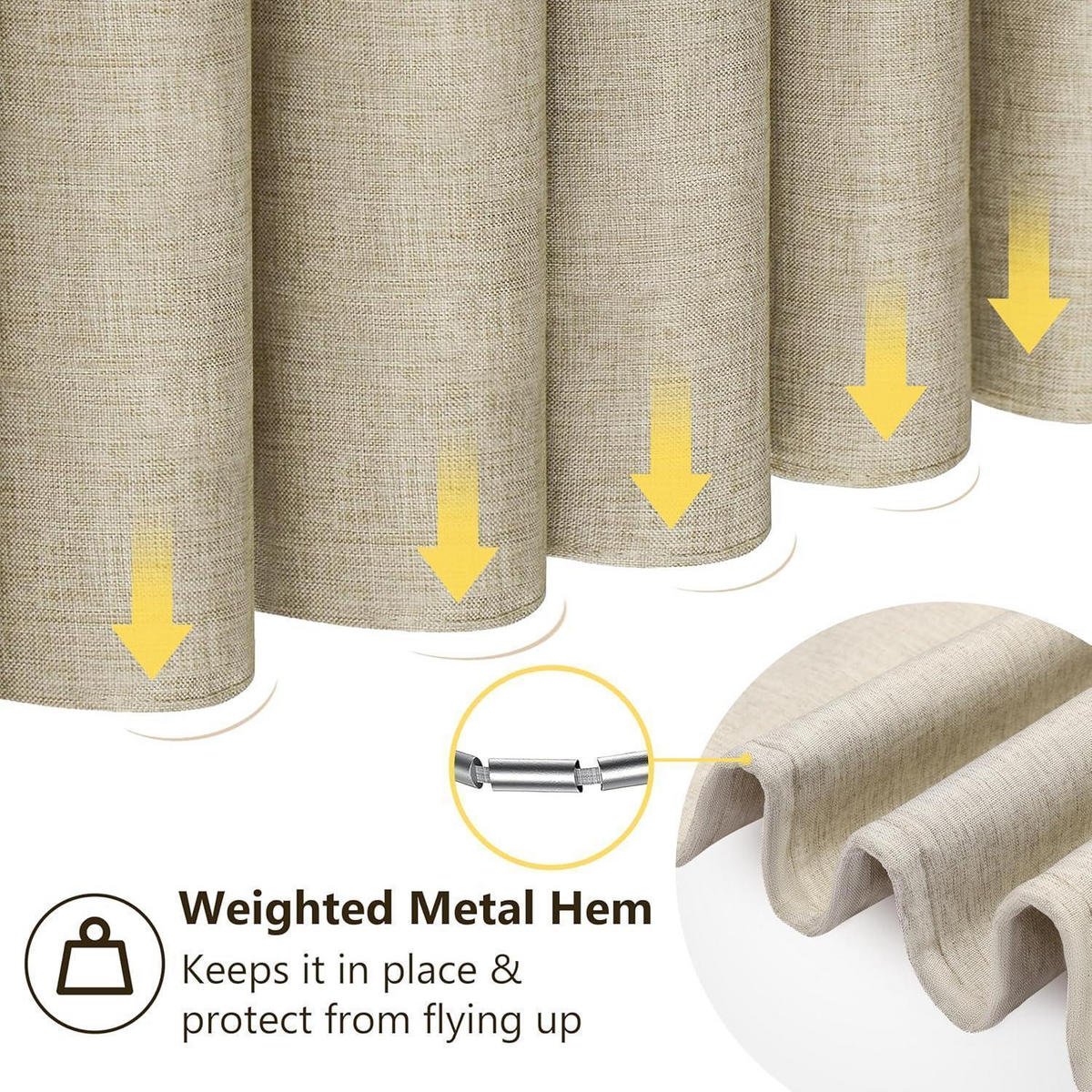 DUSCHVORHANG Leinen Taupe 152 x 214 cm - Beige, Textil (152/214cm)