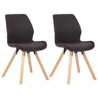 STUHL 2er Set Stoff schwarz - Eukalyptusholzfarben/Schwarz, Holz/Textil (49/87.5/58cm) - CLP