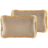 DEKOKISSEN 2er-Set Beige 30/50 cm Pothos - Beige, Textil (30/50cm) - Beliani