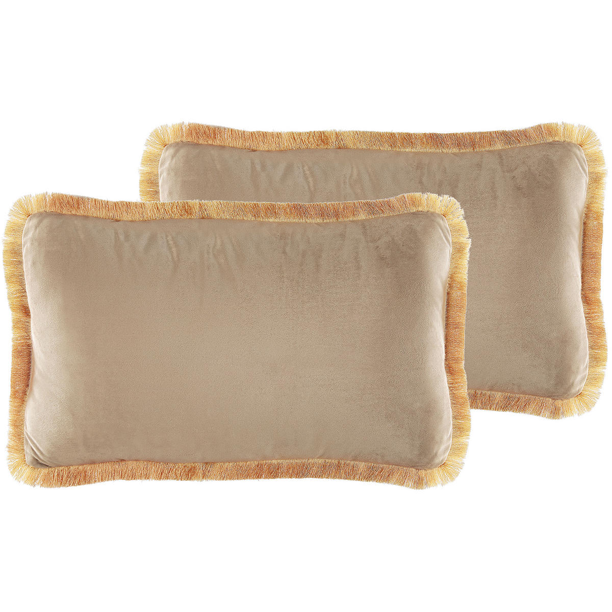 DEKOKISSEN 2er-Set Beige 30/50 cm Pothos - Beige, Textil (30/50cm) - Beliani