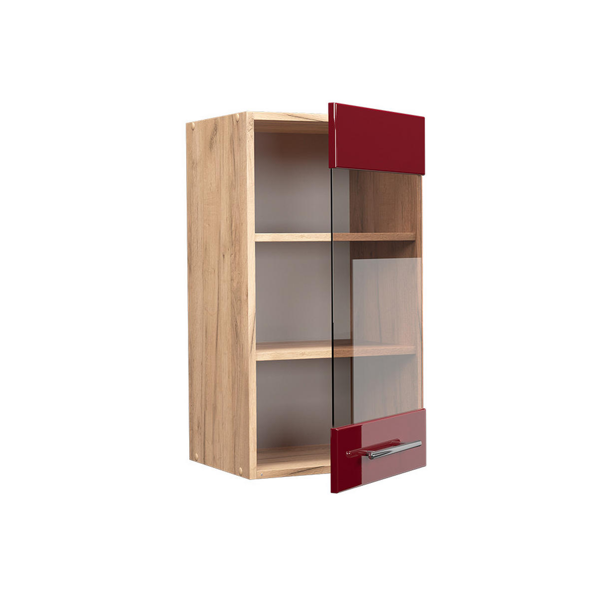 KÜCHENGLASSCHRANK Fame-Line Bordeaux Hochglanz 40 cm - Honigeiche/Bordeaux, Holzwerkstoff (40/72/34.1cm) - Vicco