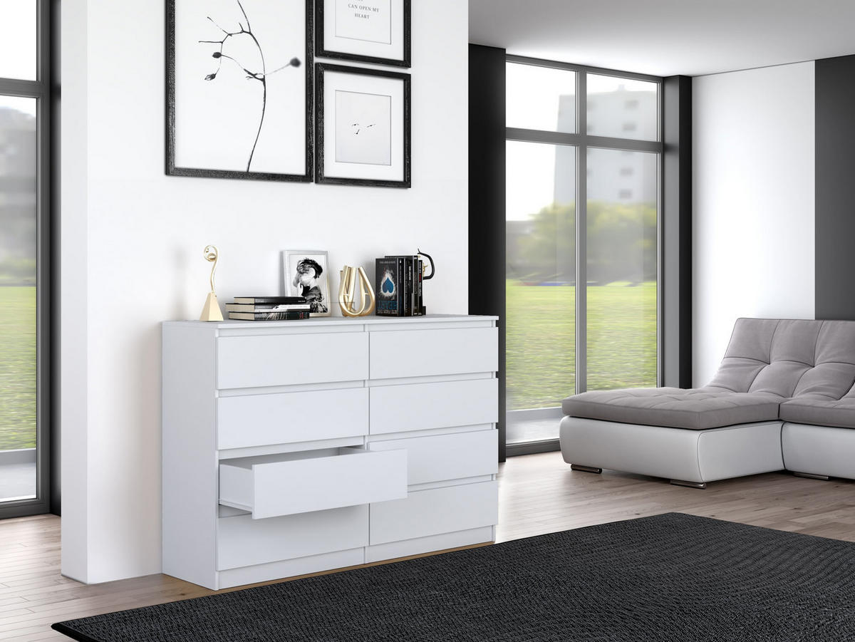KOMMODE MALWA M8 140 - WEISS - Weiß, Holzwerkstoff (138/97/40cm) - CDF