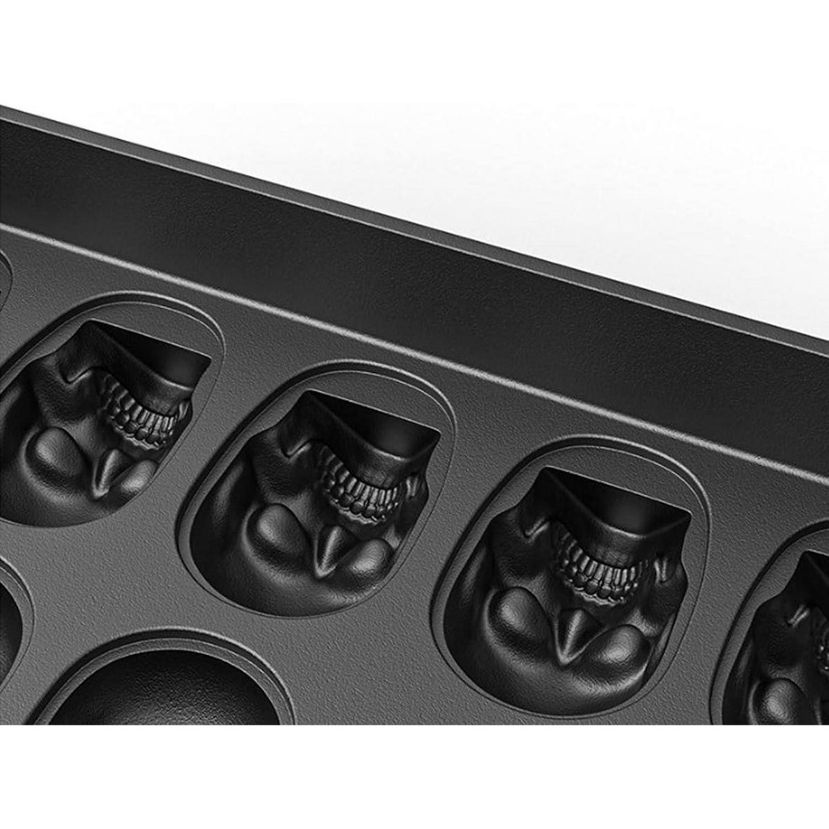 EISWÜRFELFORM Totenkopf 10-fach Set - Braun, Kunststoff (10.9/4.2/18.6cm)