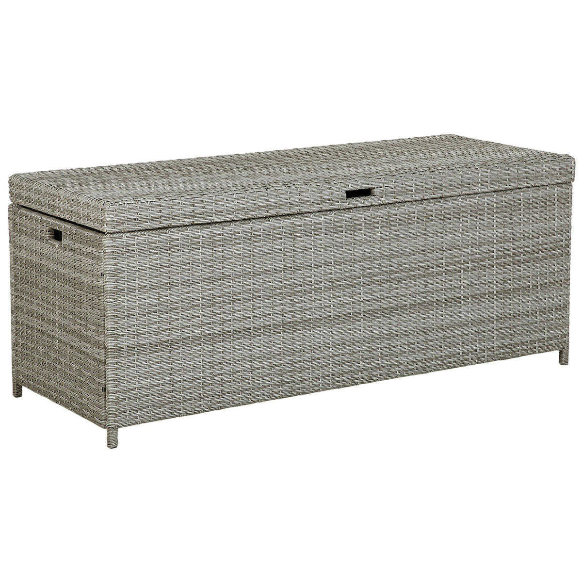 ÚLOŽNÝ BOX NA POLSTROVÁNÍ Ratan šedý 158/63 cm Modena - šedá, plast (158/66/63cm) - Beliani