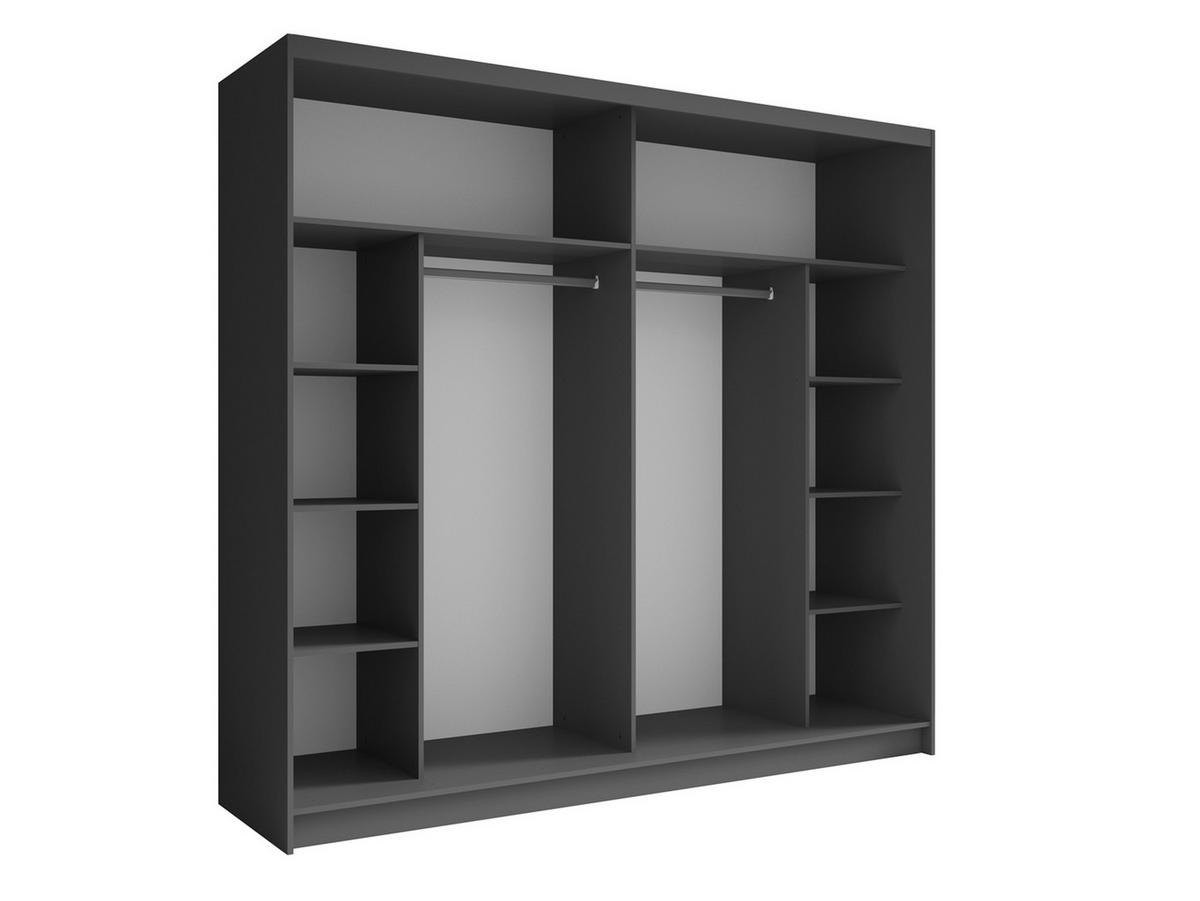 KLEIDERSCHRANK Graphit 230/215/62 - Graphitfarben, Holzwerkstoff (230/215/62cm) - RAUMHIRSCH FURNITURE