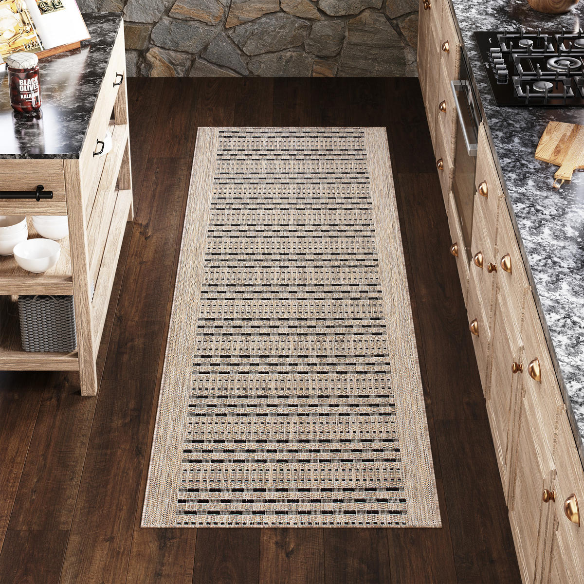 LÄUFER MELISSA Braun Gestreift Modern 70/900 cm - Braun, Textil (70/900cm) - Tapiso
