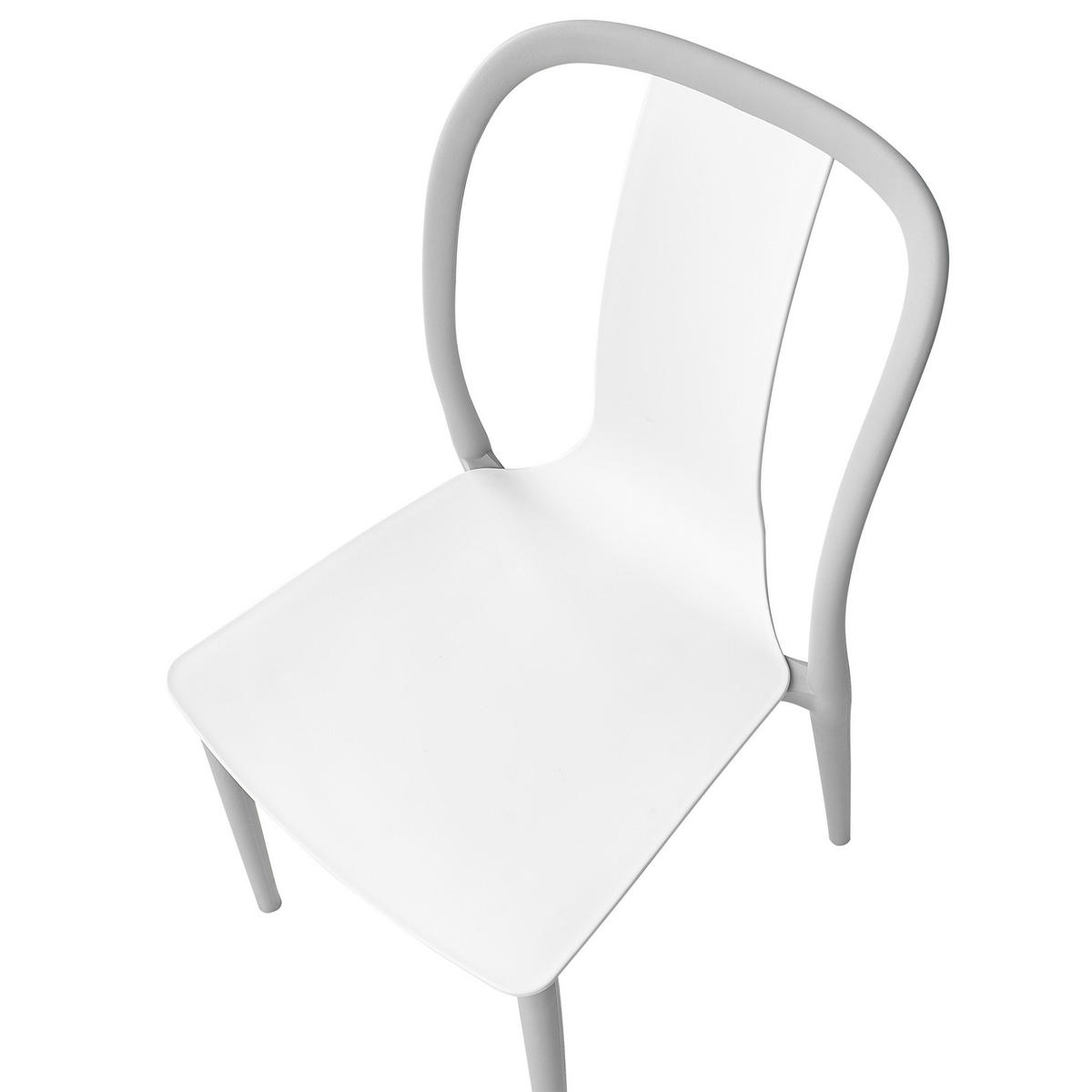 GARTENSTUHL 4er-Set Kunststoff weiß/grau Spezia - Weiß/Grau, Kunststoff (42/89/49cm) - Beliani