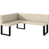 ECKBANK TONI_U - Creme, Leder (128/168cm) - Meblini