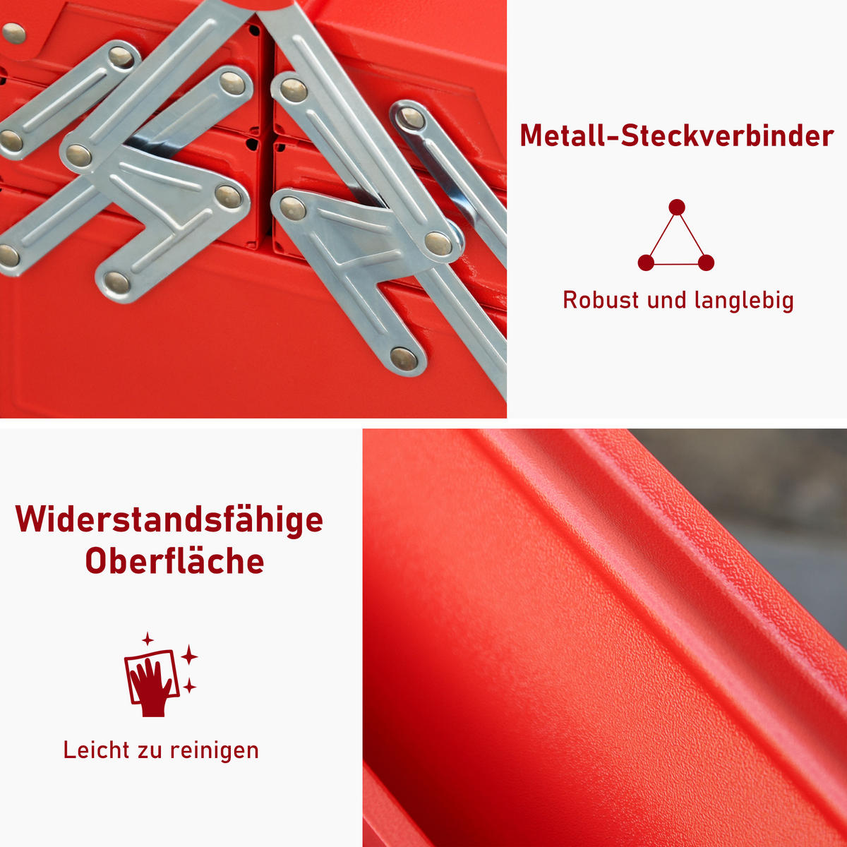 WERKZEUGKOFFER - Rot, Metall (20/34/56cm) - DURHAND