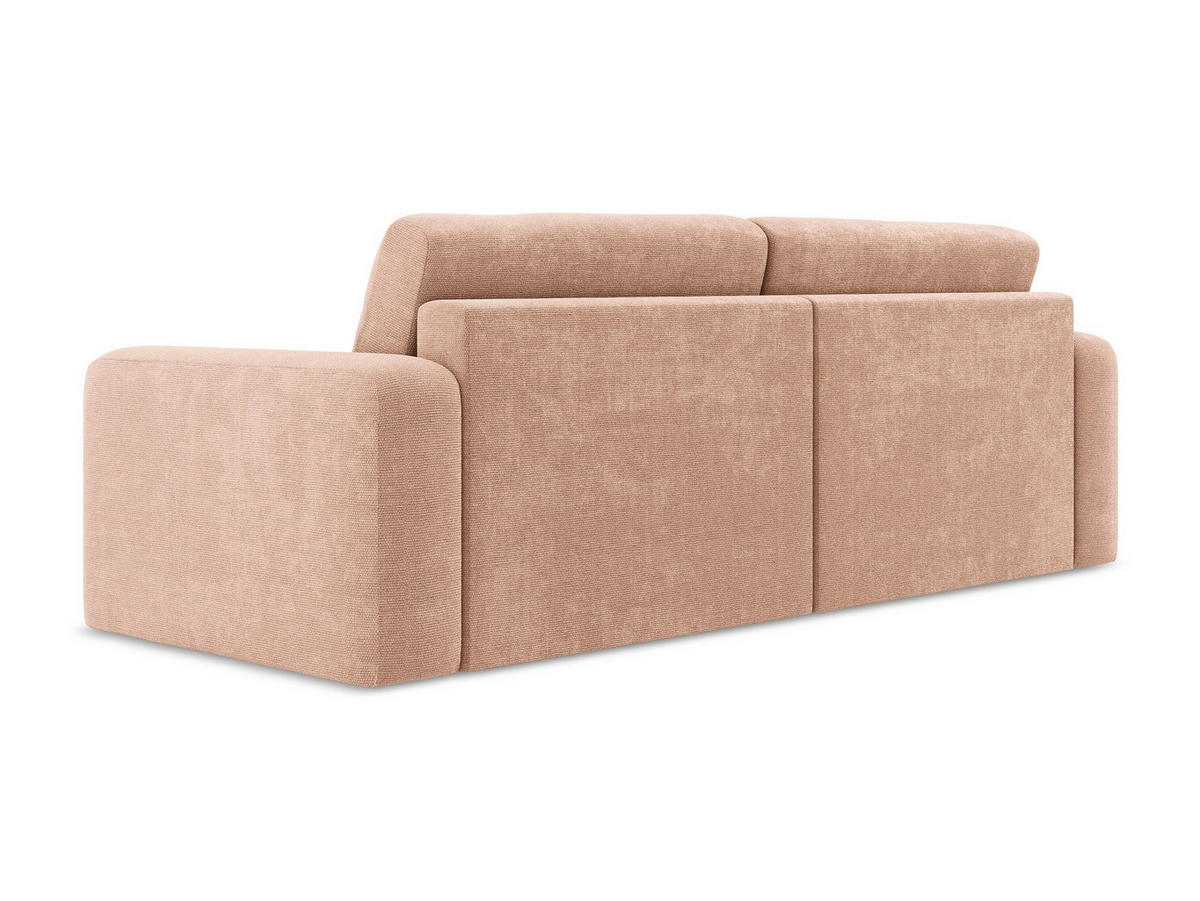 3-SITZER SOFA mit Schlaffunktion Chenille Stoff Pink - Pink/Koralle, Kunststoff/Textil (244/79/102cm) - Makamii