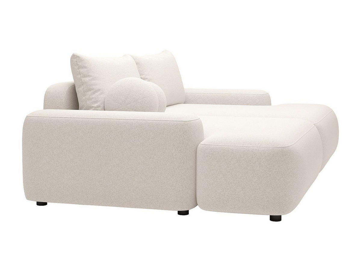 SOFA 3-Sitzer, tiefe Sitzfläche - Melierter Stoff Creme - DAVISO - Creme, Textil (232/87/164cm) - Vente-Unique