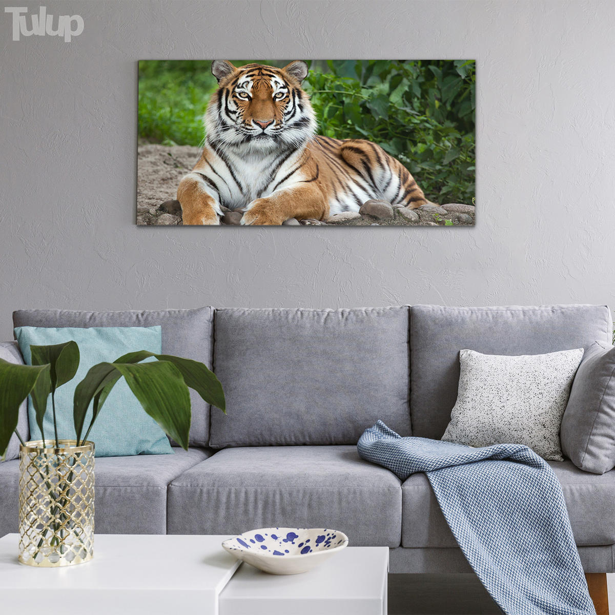GLASBILD 120x60 cm Sibirisches Tier - Rotbraun, Glas (120/60cm) - TULUP