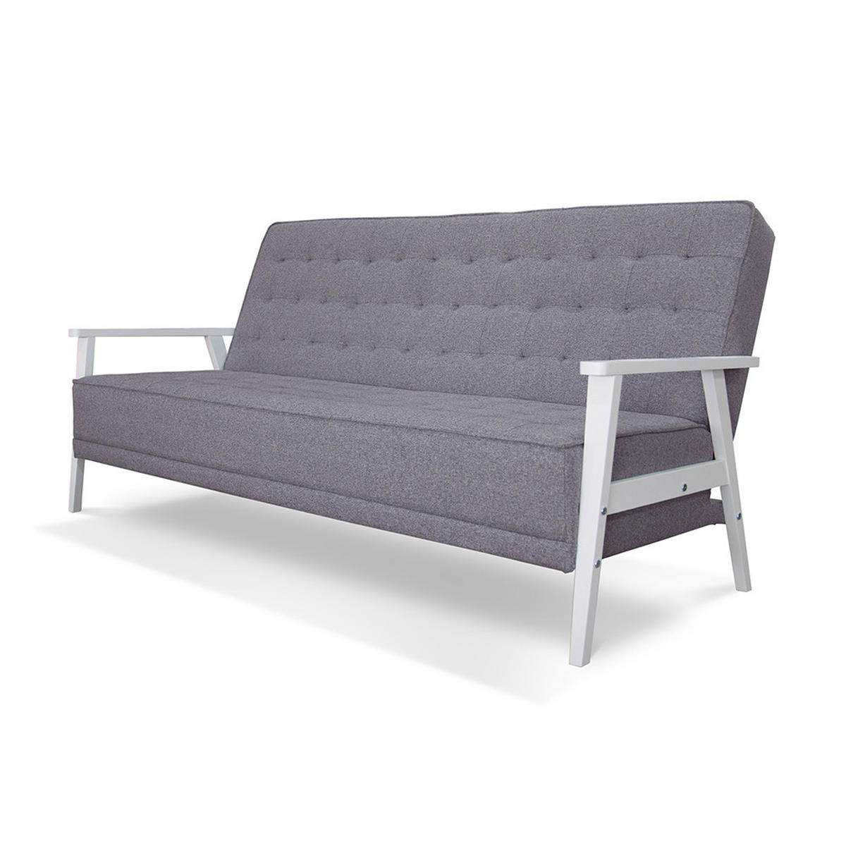 SOFA Dion Grau 202 cm mit Klappfunktion - Grau, Textil (202/95/95cm) - VitaliSpa